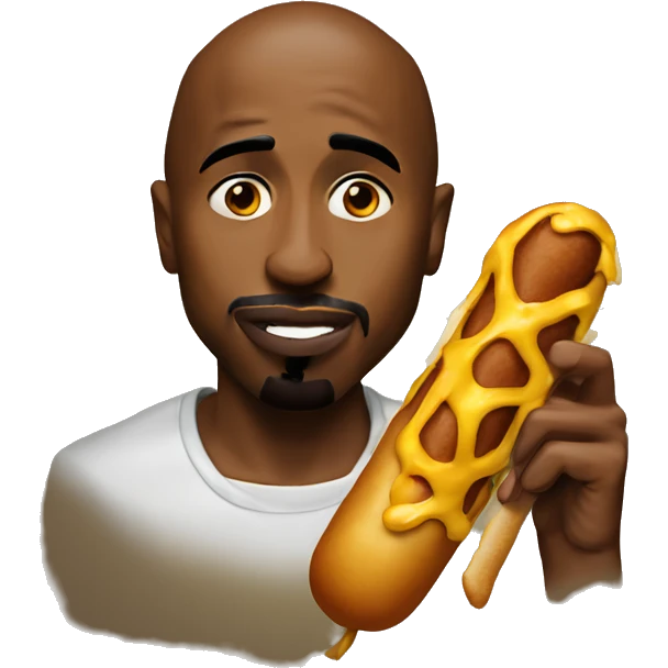 2pac with a corndog emoji