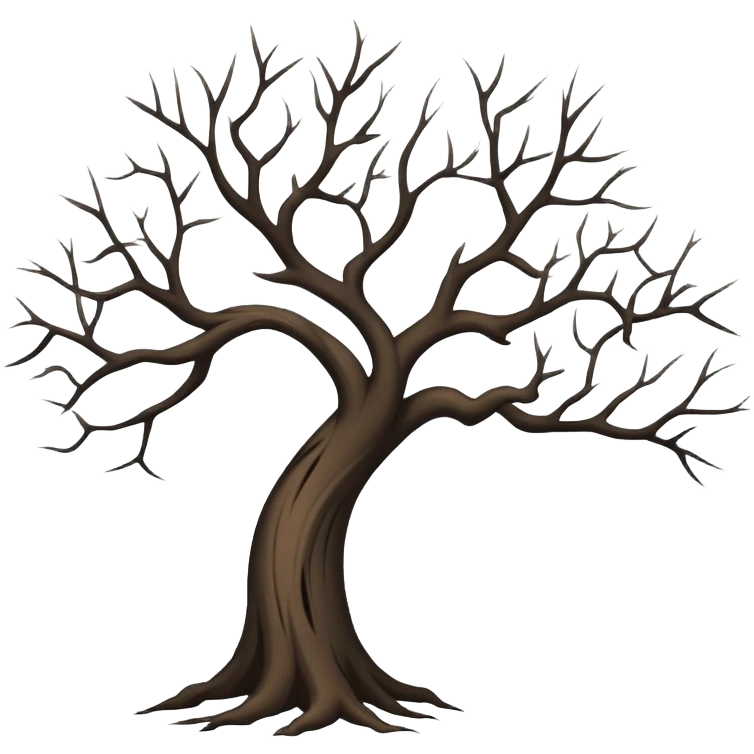 Bare tree without leaves emoji