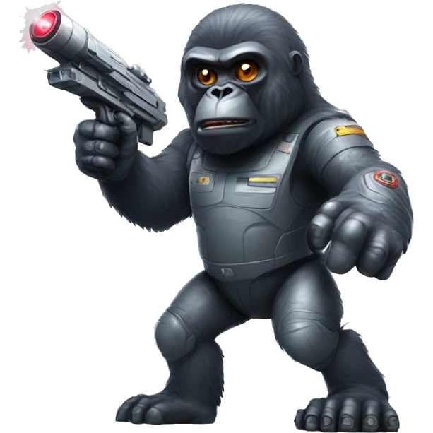 Space gorilla with a laser gun emoji
