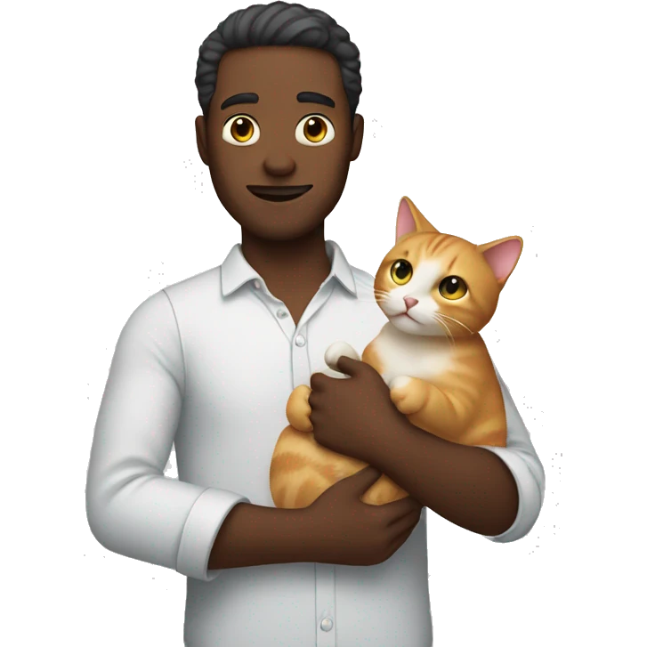Men holding Cat in his arm emoji