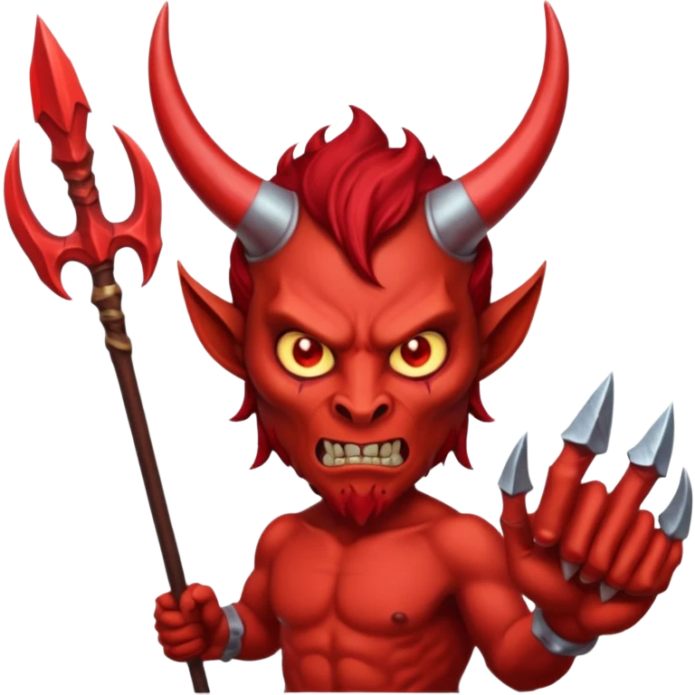 chat démon qui tient un trident emoji