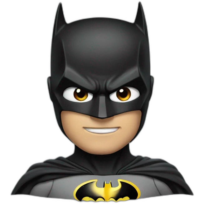Batman with jawline visible emoji
