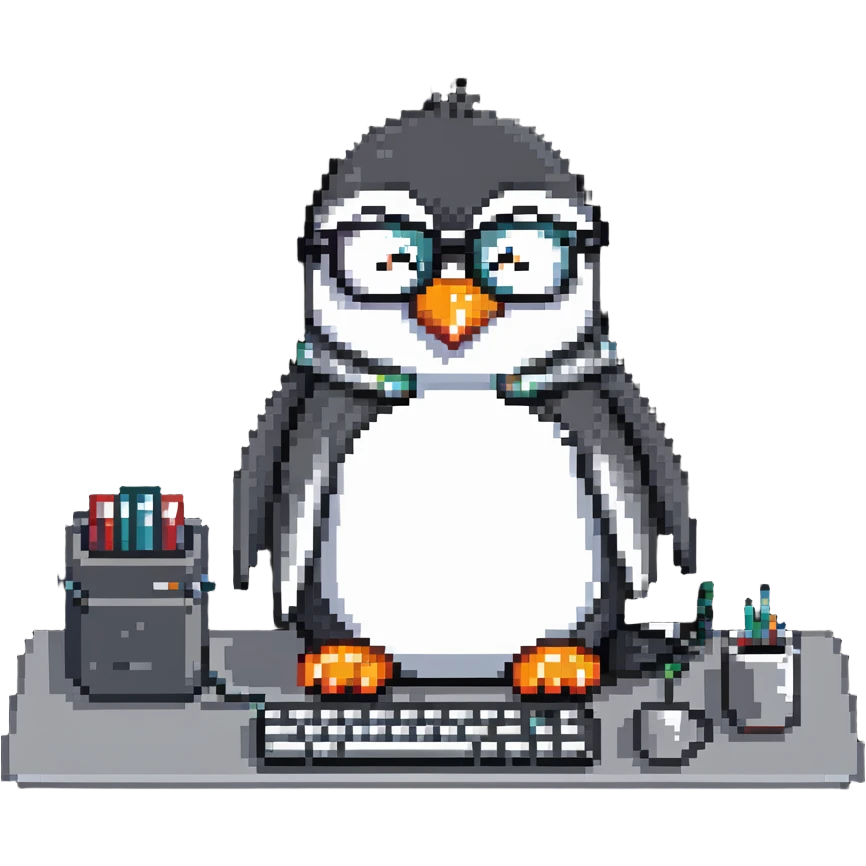 penguin programmer coding emoji