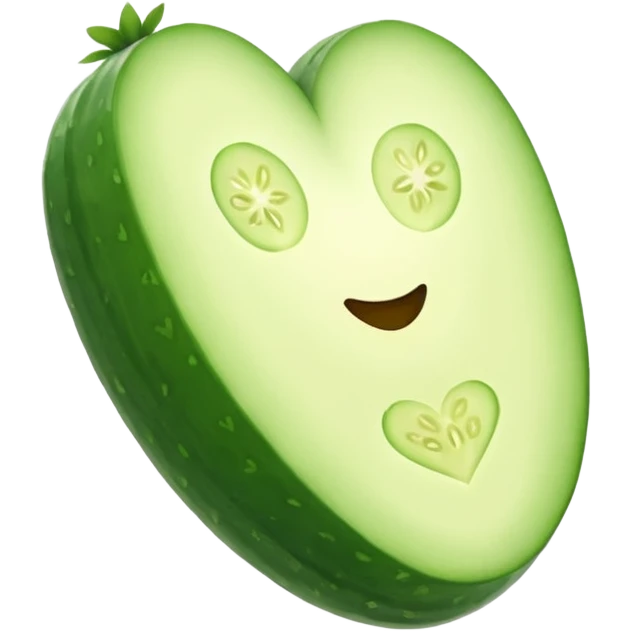 cucumber shaped as heart emoji