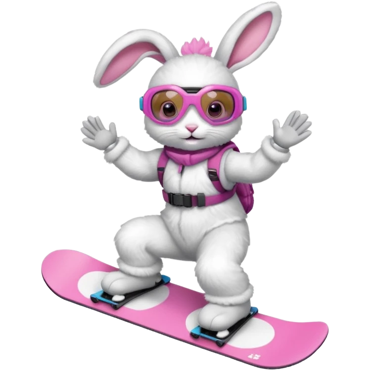 A bunny on a snowboard emoji