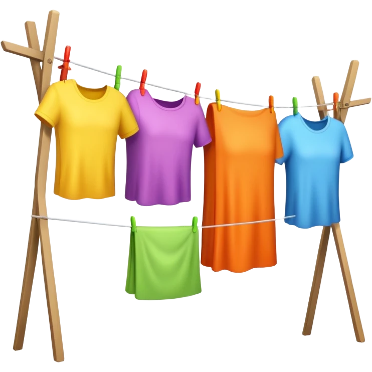 colorful laundry drying line emoji
