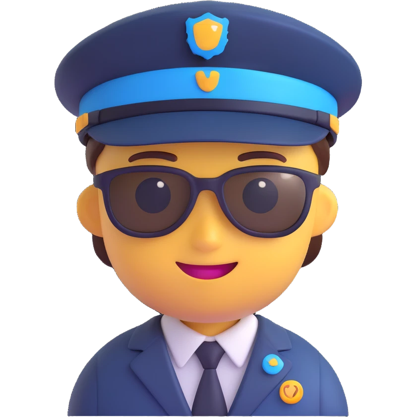 digital assistant AI agent emoji with blue accents cheerful emoji