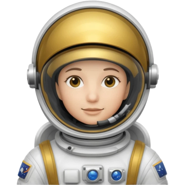 Astronaut in white EVA suit with gold visor helmet emoji