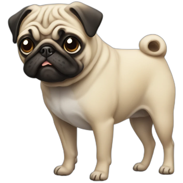 Three legged pug emoji