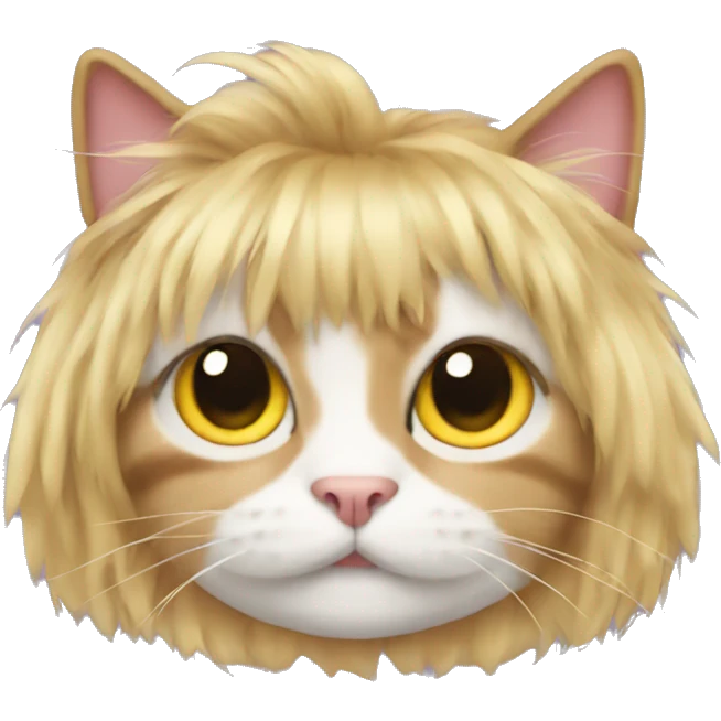 Cat wearing a wig emoji