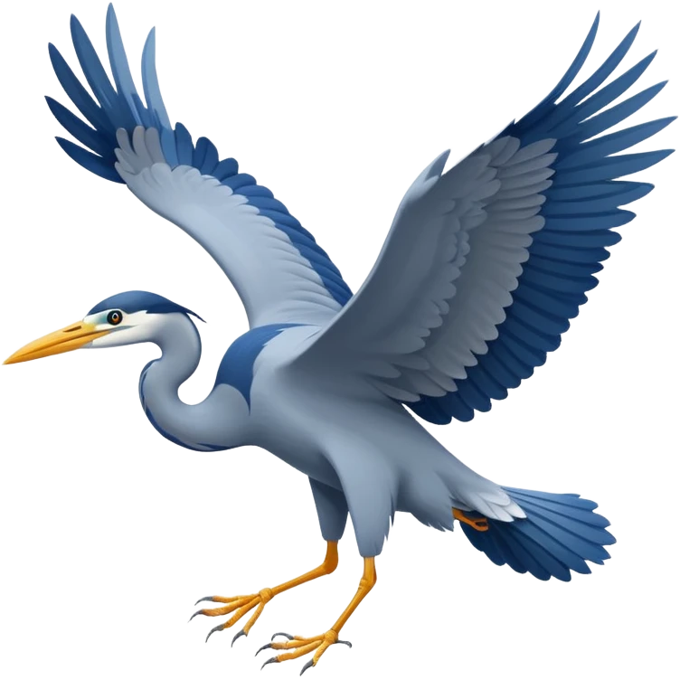 Heron flying emoji