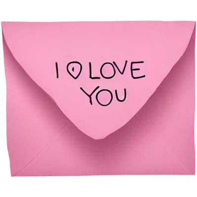 Pink paper that says I love you  emoji