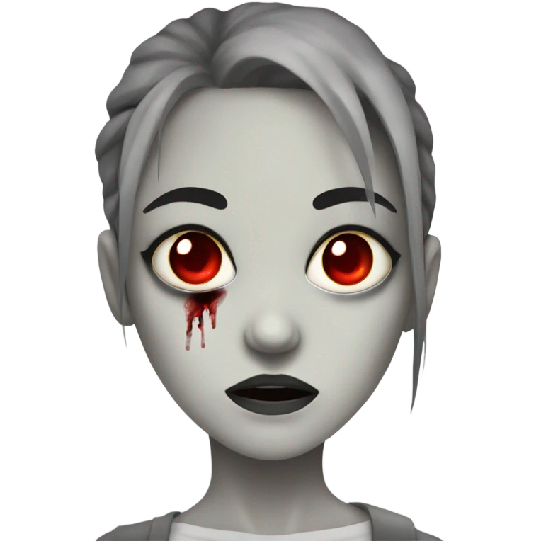 zombie girl bloodshot eyes emoji