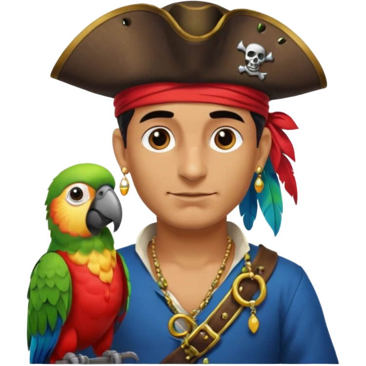 pirate and parrot emoji