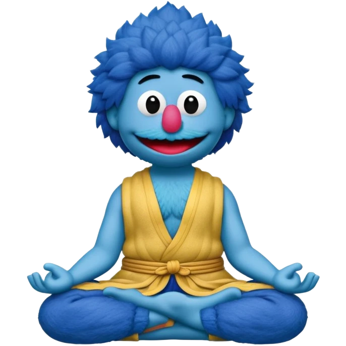 Grover from Sesame Street sitting in a lotus position meditating emoji