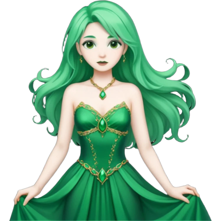 green haired fantasy woman emoji