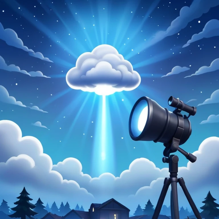 Fortnite signal in the night sky, a spotlight projecting the Fortnite logo into cloudy night sky emoji