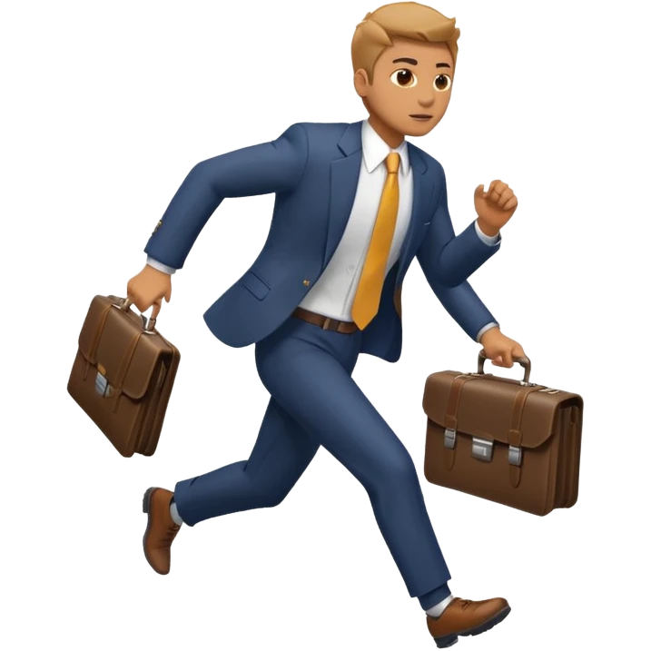 man in suit running with briefcase emoji