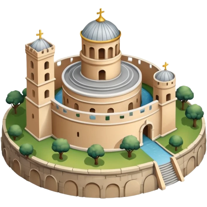 Saint Angel's Castel rome 
no frame, no squared style, no square above
aereal view from up emoji