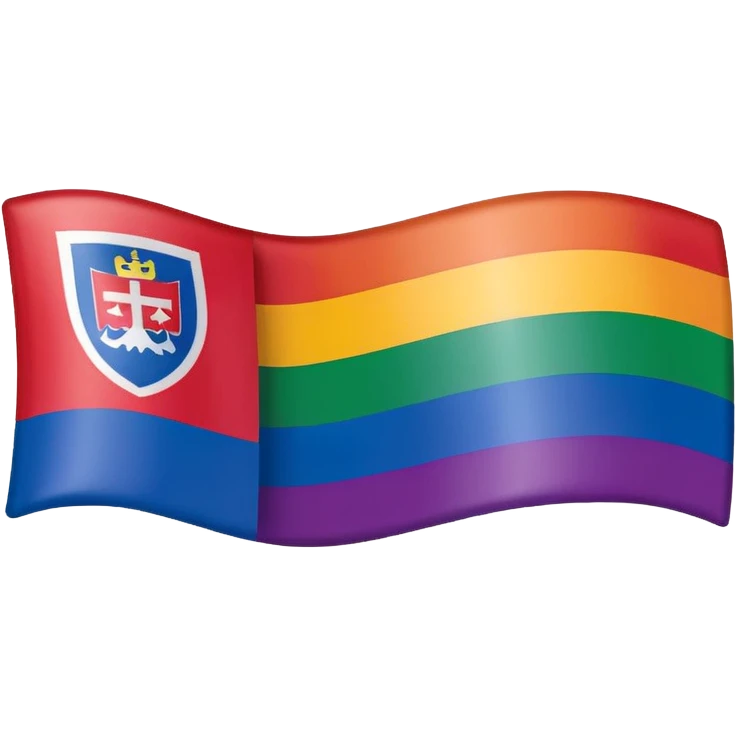 A slovak flag combined with a gay flag emoji