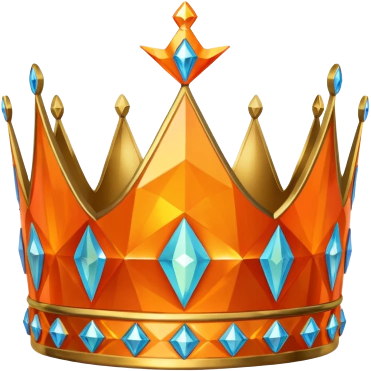 orange prismatic 3d crown emoji