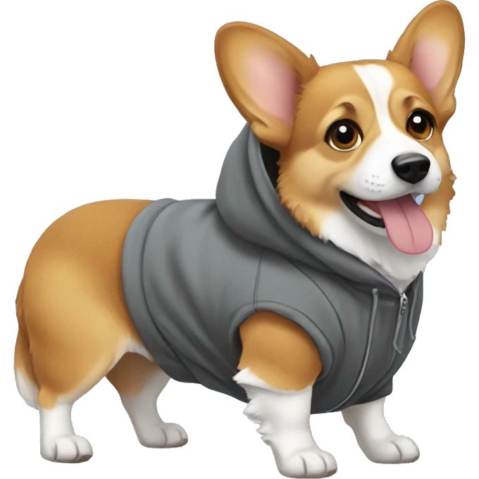 Corgi wearing hoodie emoji