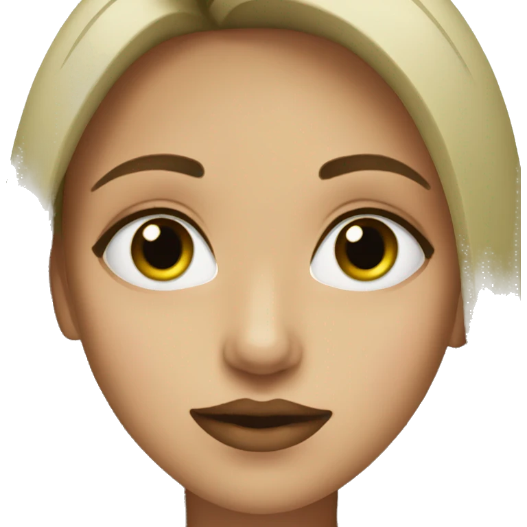 girl green eyes brown lips emoji