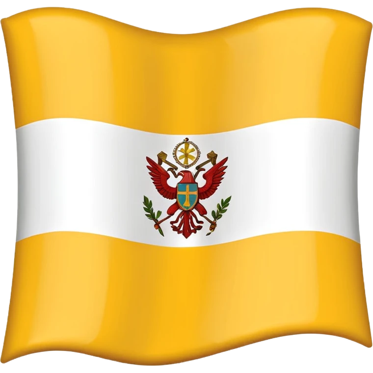 Realistic Vatican City flag vertical bicolour yellow and white emoji