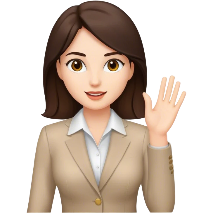 brunette business woman high five emoji