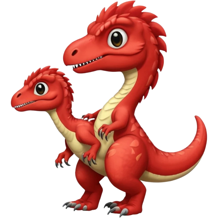 red cute Velociraptor emoji