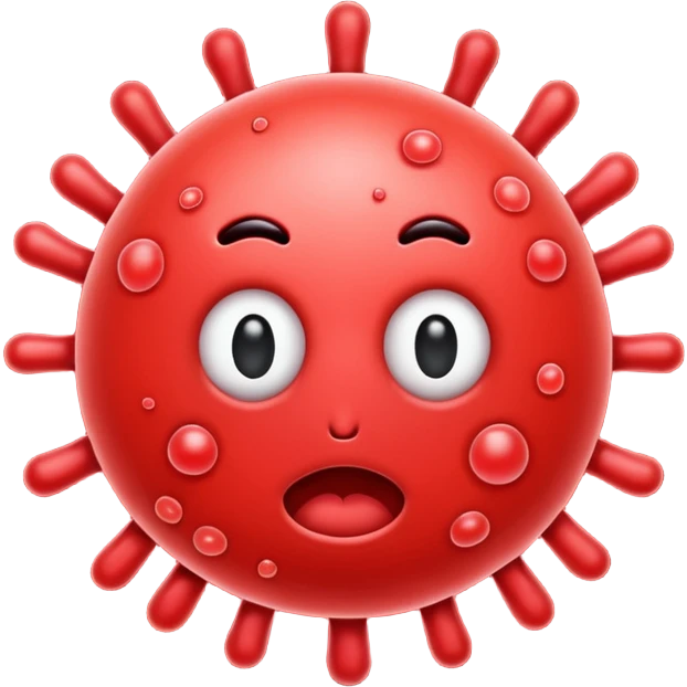 red microbe germ icon emoji