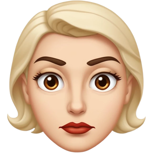A spiteful face looks tight and sharp—eyebrows slightly lowered, lips curled in a smirk or pressed in a smug line, with eyes that or narrow with defiance or satisfaction emoji