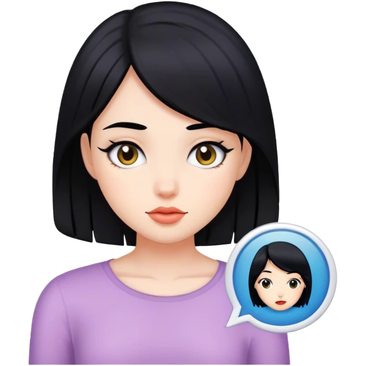 Girl with black hair emoji