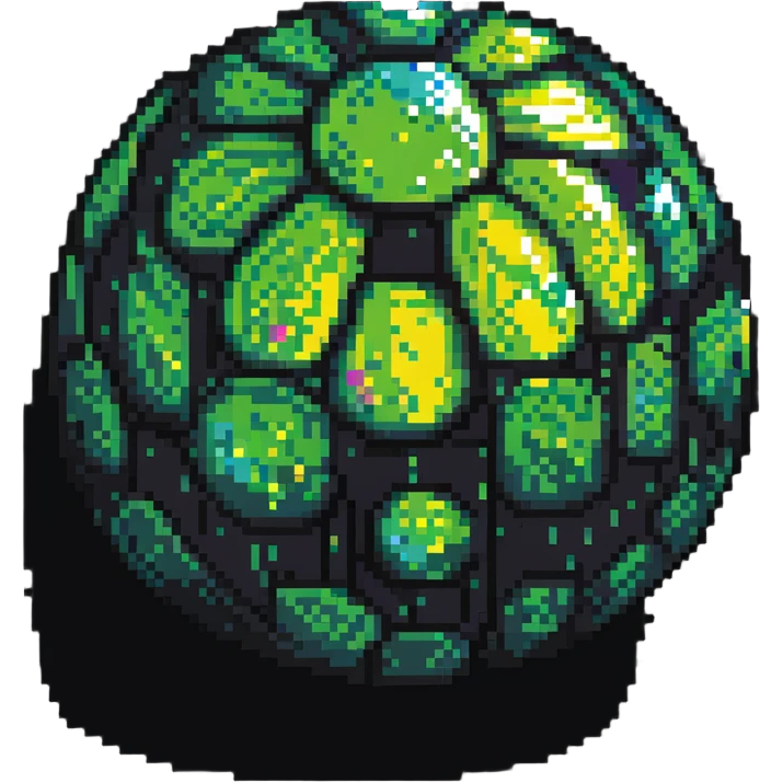 slime disco ball, pixel art style, sparkly highlights emoji