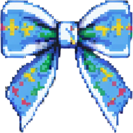 cute and simple pixel art coquette bow emoji
