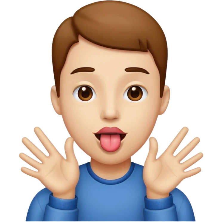 tongue out with hands to the side emoji