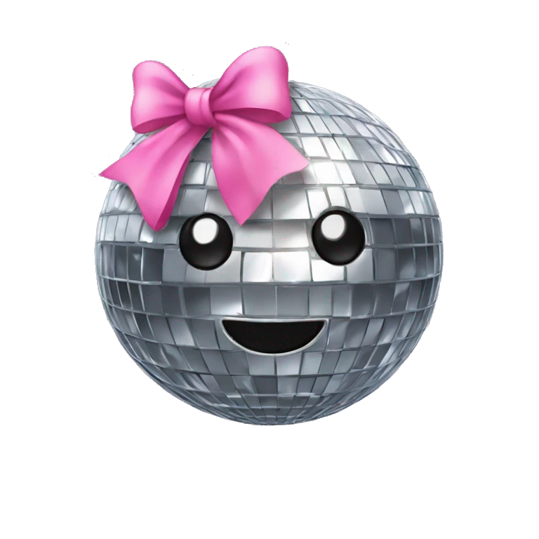 Disco ball with pink bow emoji