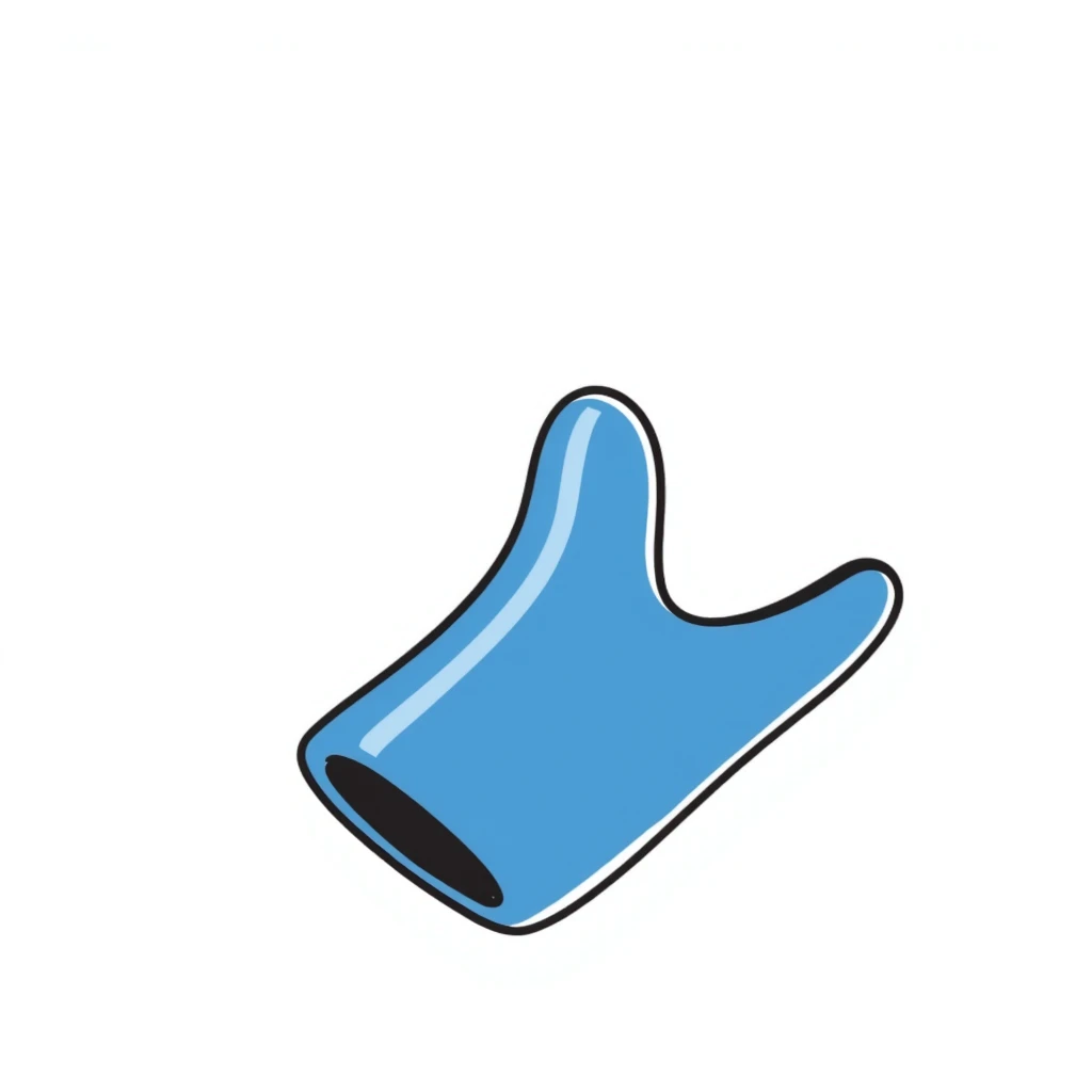 Hand-drawn simple blue VO2 max mouthpiece for exercise testing emoji