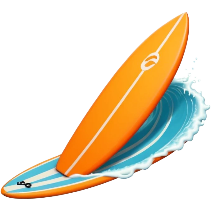 1 orange Surfboard with wave emoji
