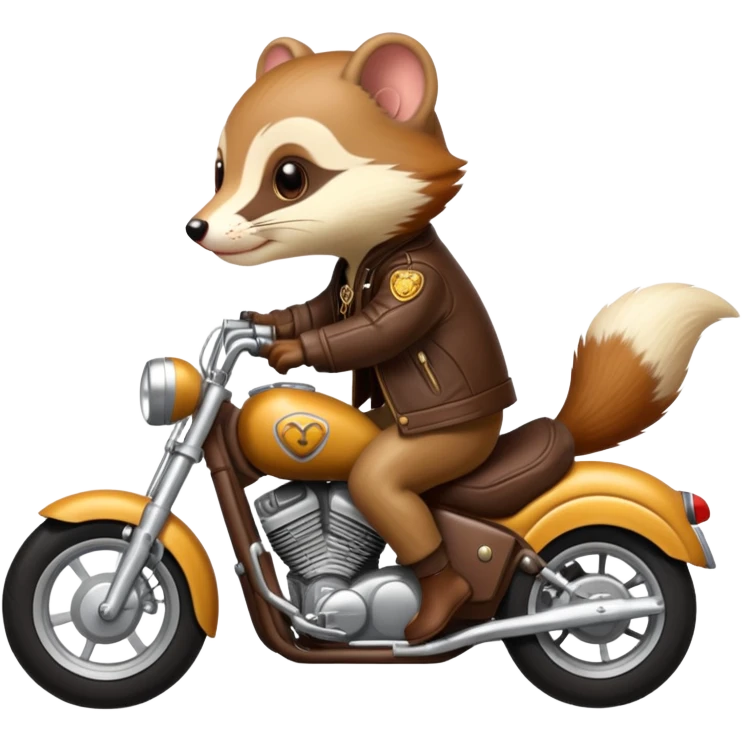 Weasel riding a motorcycle  emoji