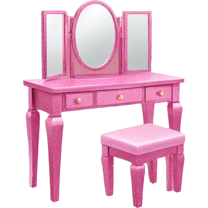 Pink glitter vanity table emoji