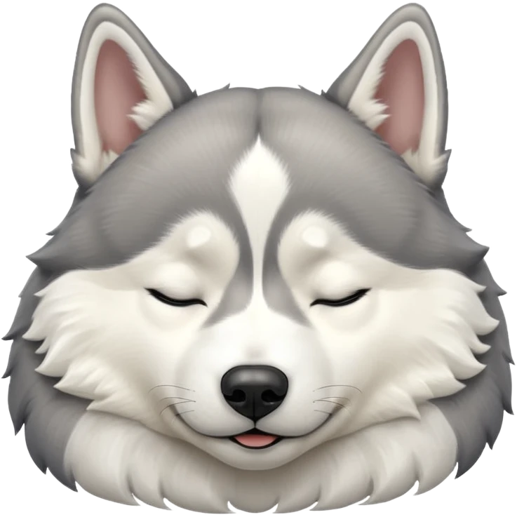 full size husky dog sleeping with eyes closed  emoji