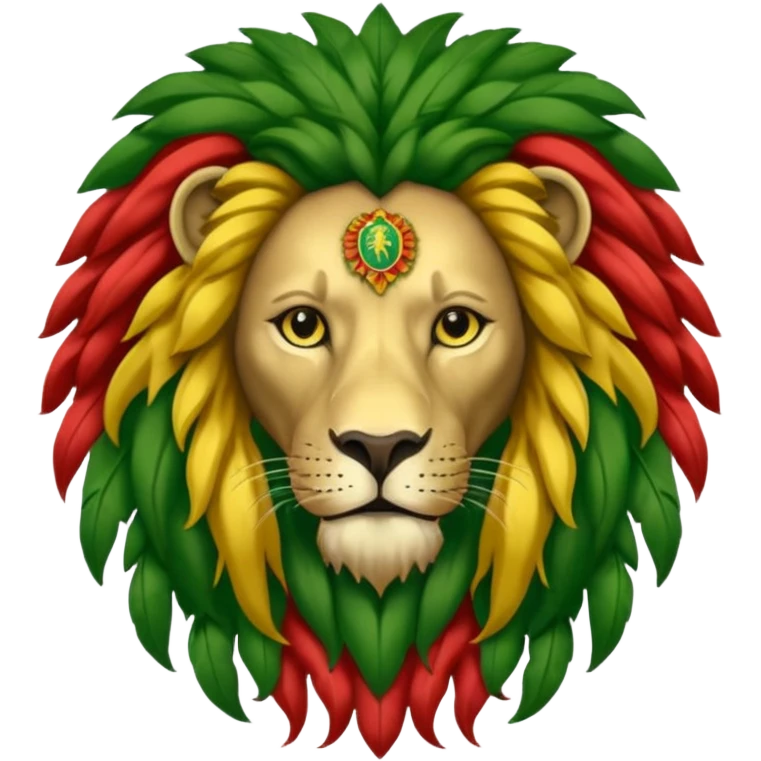 Bob Marley heraldic crest with ethiopian colors emoji