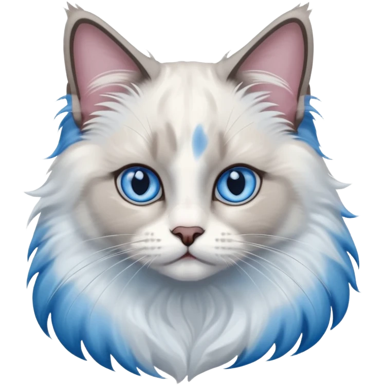 ragdoll, blue eyes, blue bi color emoji