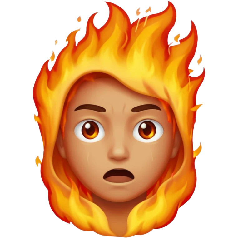 Make an emoji of a person tearing themself apart with flames and their on fire emoji