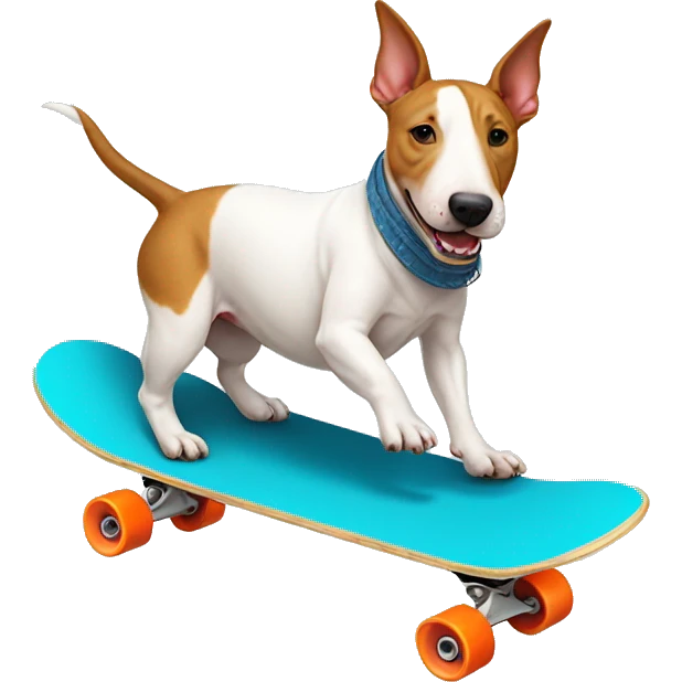 Bull terrier riding skateboard  emoji
