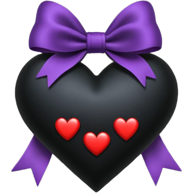 goth themed heart with a dark velvet ribbon emoji