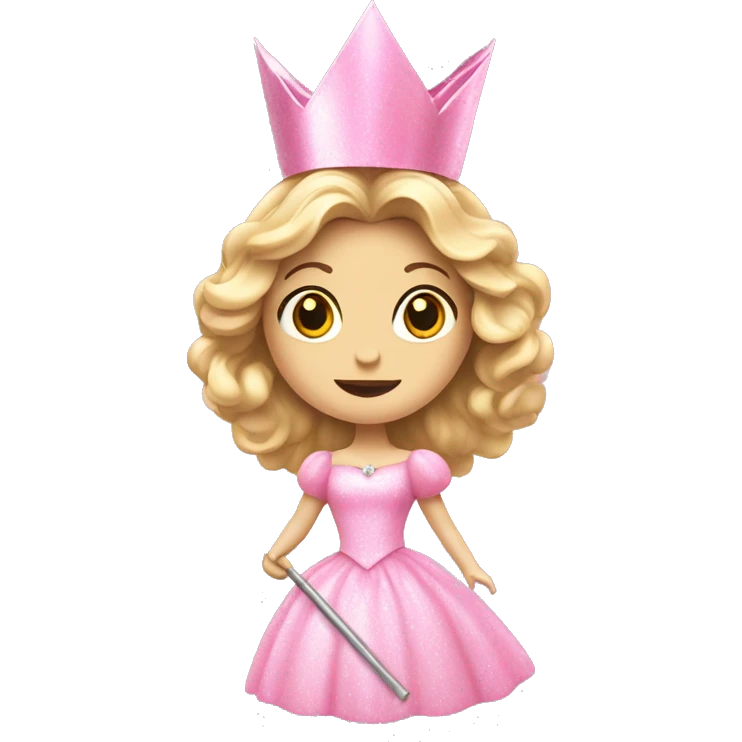Glinda the good witch with wand in pink emoji