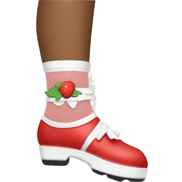 mary jane red shoes and frilly white socks emoji