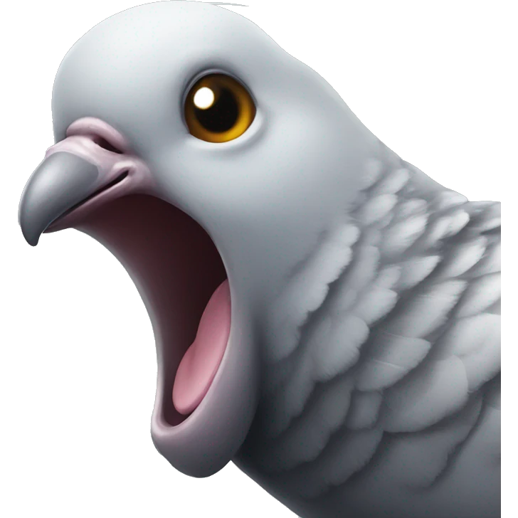 pigeon face laughing extremely hard emoji